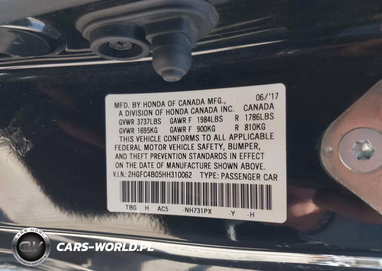 2017 Honda Civic Lx-P VIN:2HGFC4B05HH310062 - 9