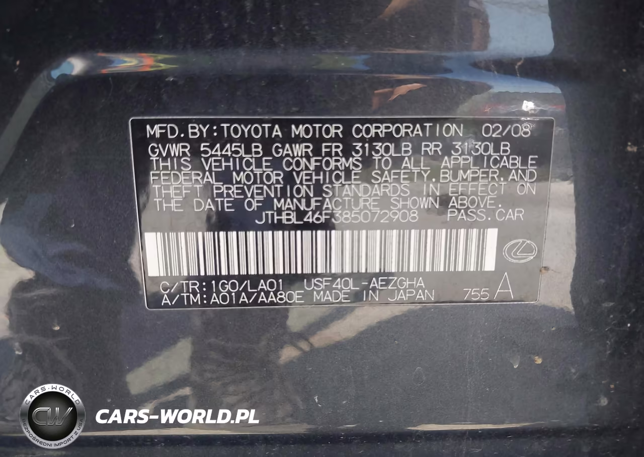 2008 Lexus Ls 460 VIN:JTHBL46F385072908 - 9