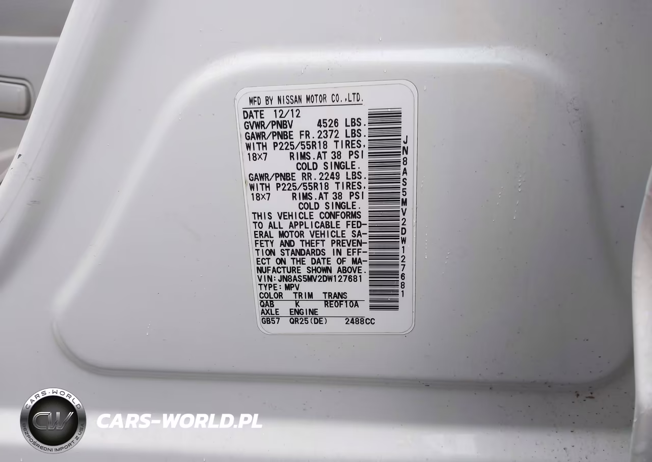 2013 Nissan Rogue Sv W-Sl Pkg VIN:JN8AS5MV2DW127681 - 9