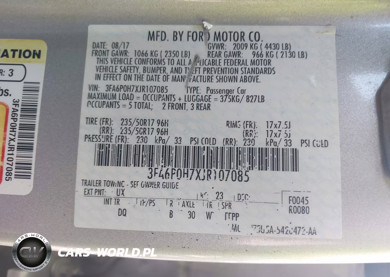 2018 Ford Fusion Se VIN:3FA6P0H7XJR107085 - 9