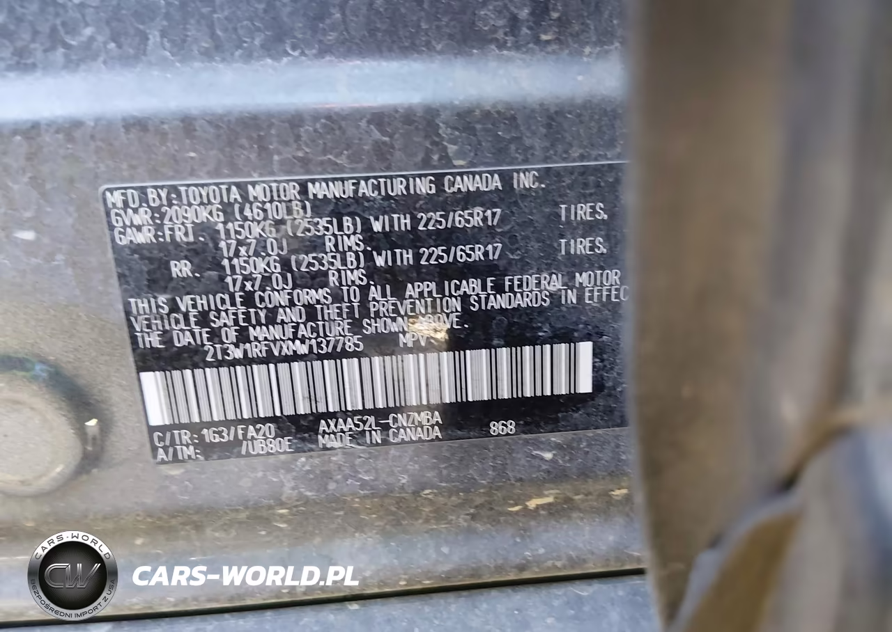 2021 Toyota Rav4 Xle VIN:2T3W1RFVXMW137785 - 9