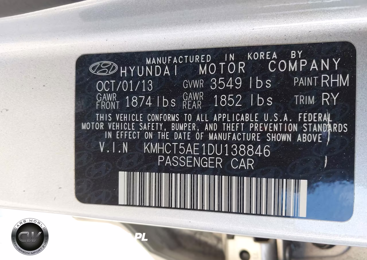 2013 Hyundai Accent Gs VIN:KMHCT5AE1DU138846 - 9