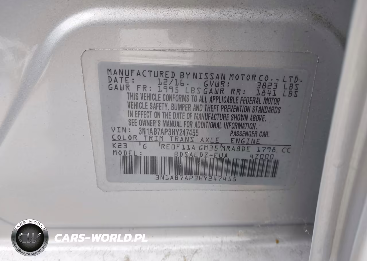 2017 Nissan Sentra Sv VIN:3N1AB7AP3HY247455 - 9
