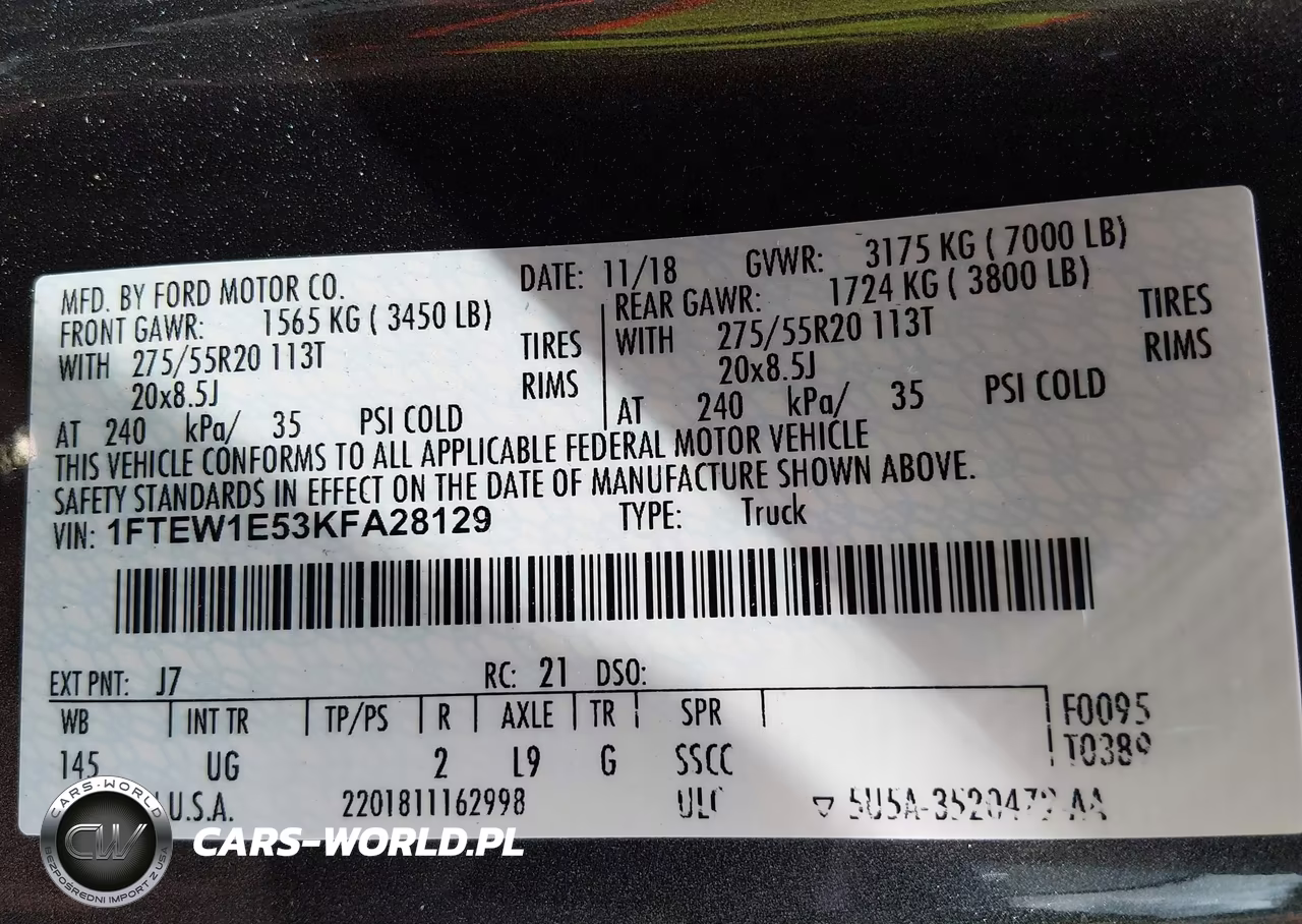 2019 Ford F-150 Xlt VIN:1FTEW1E53KFA28129 - 9