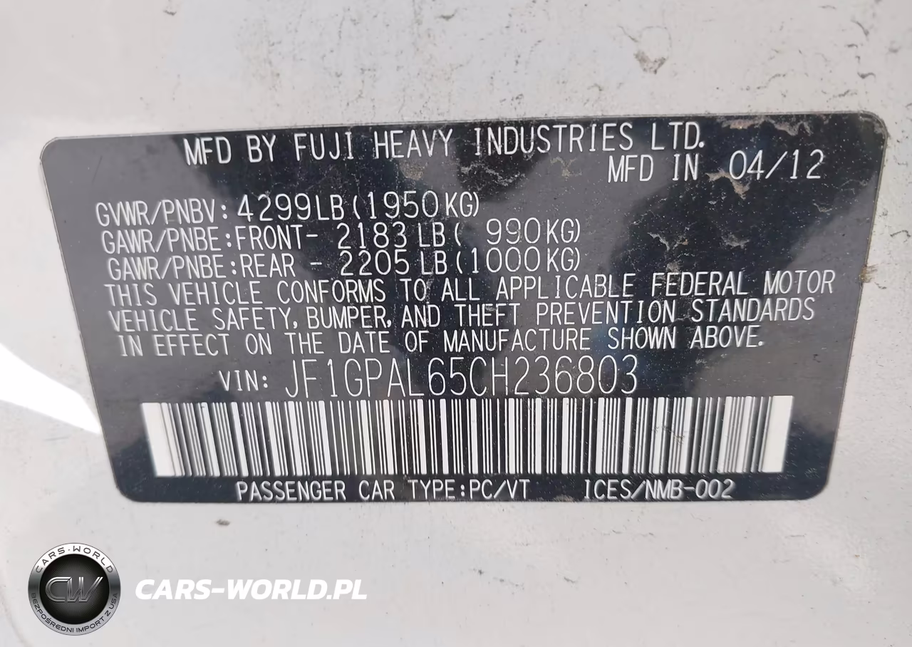 2012 Subaru Impreza 2.0I Sport Premium VIN:JF1GPAL65CH236803 - 9