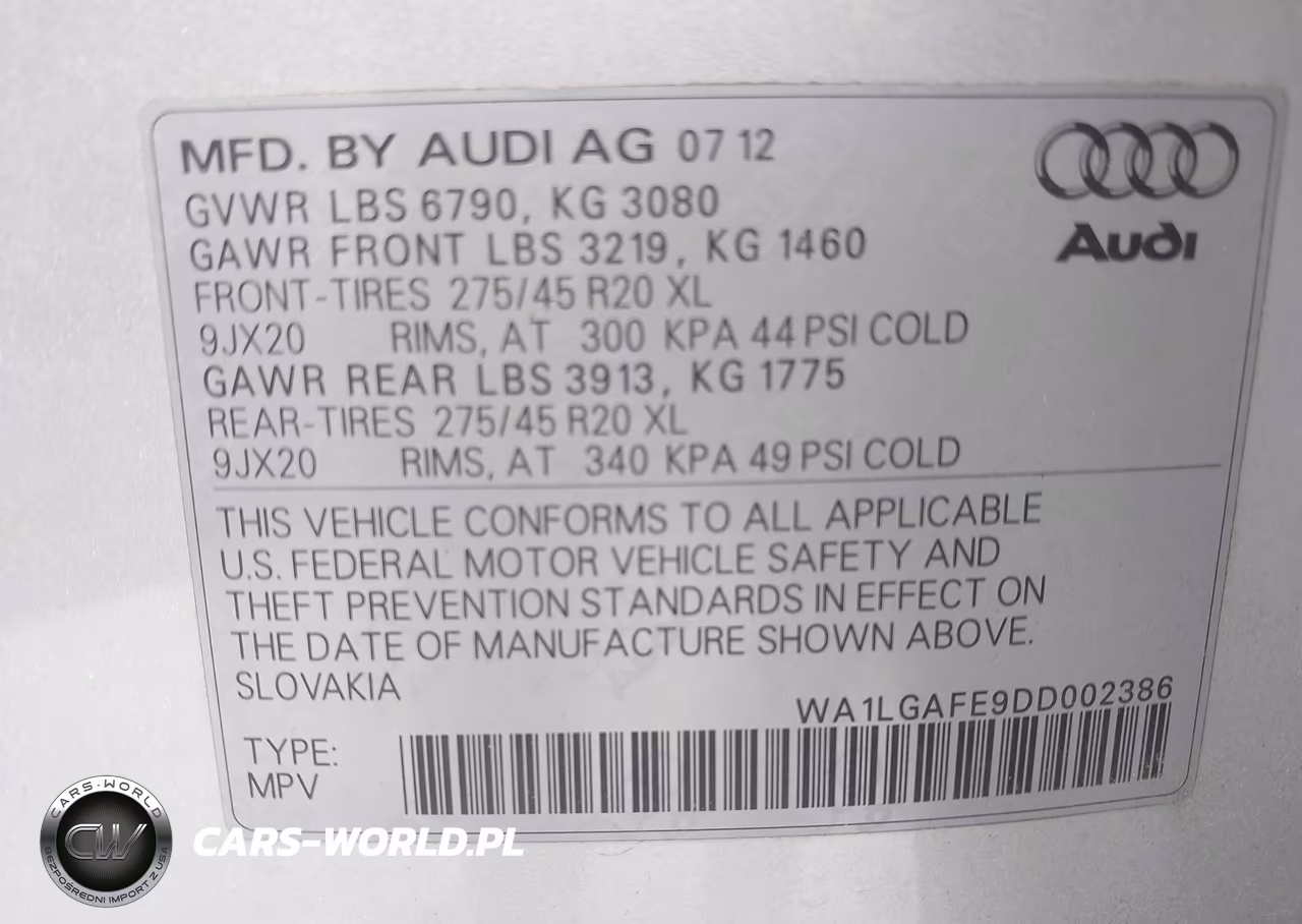 2013 Audi Q7 3.0T Premium VIN:WA1LGAFE9DD002386 - 9