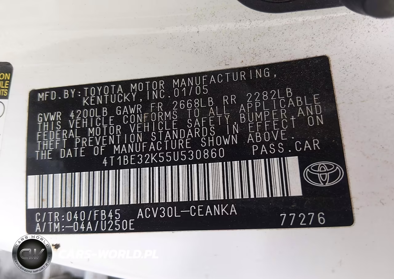 2005 Toyota Camry Le VIN:4T1BE32K55U530860 - 9