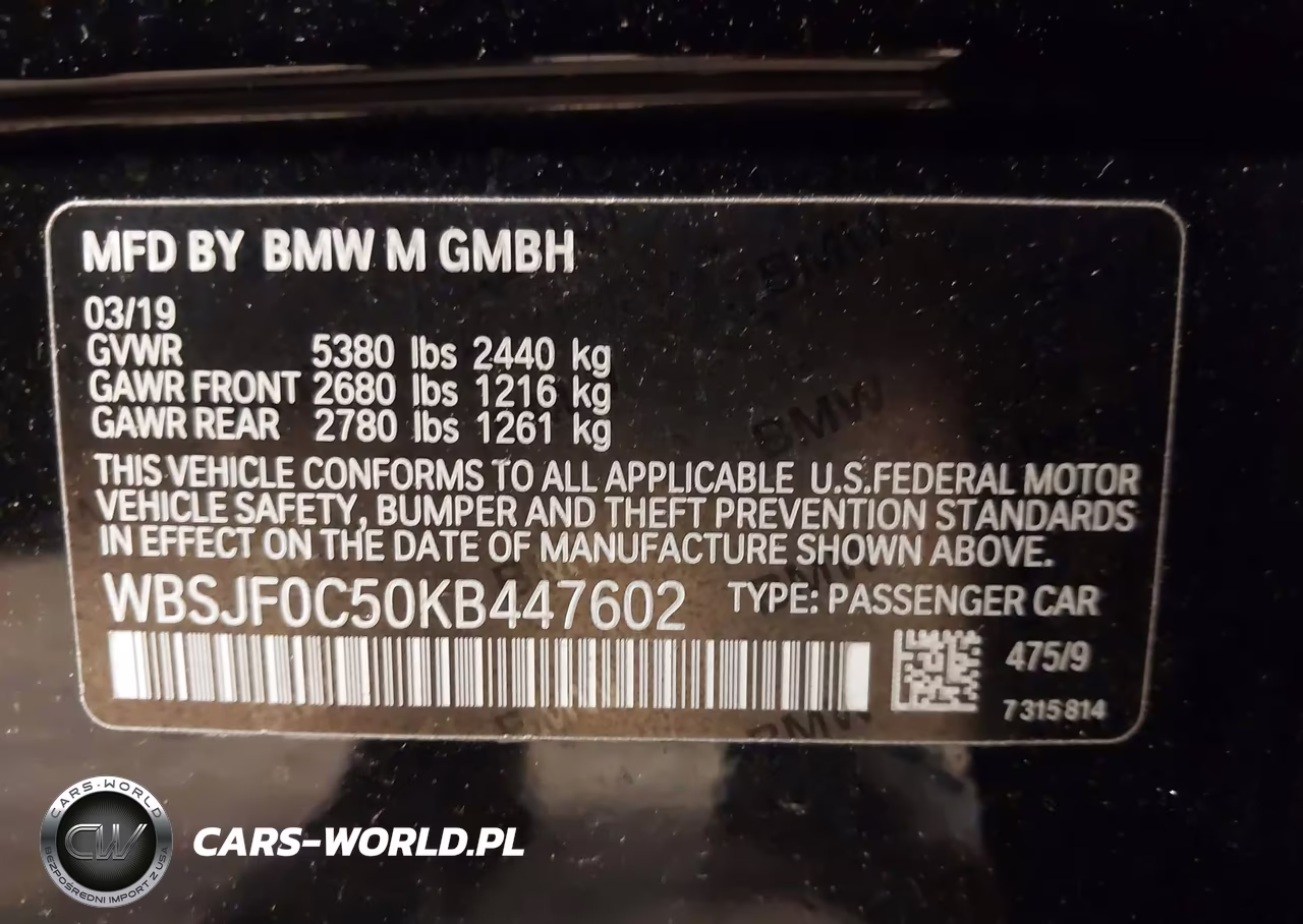2019 BMW M5 Competition VIN:WBSJF0C50KB447602 - 9