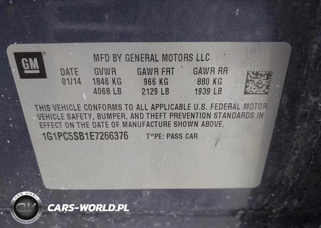 2014 Chevrolet Cruze 1Lt Auto VIN:1G1PC5SB1E7266376 - 9
