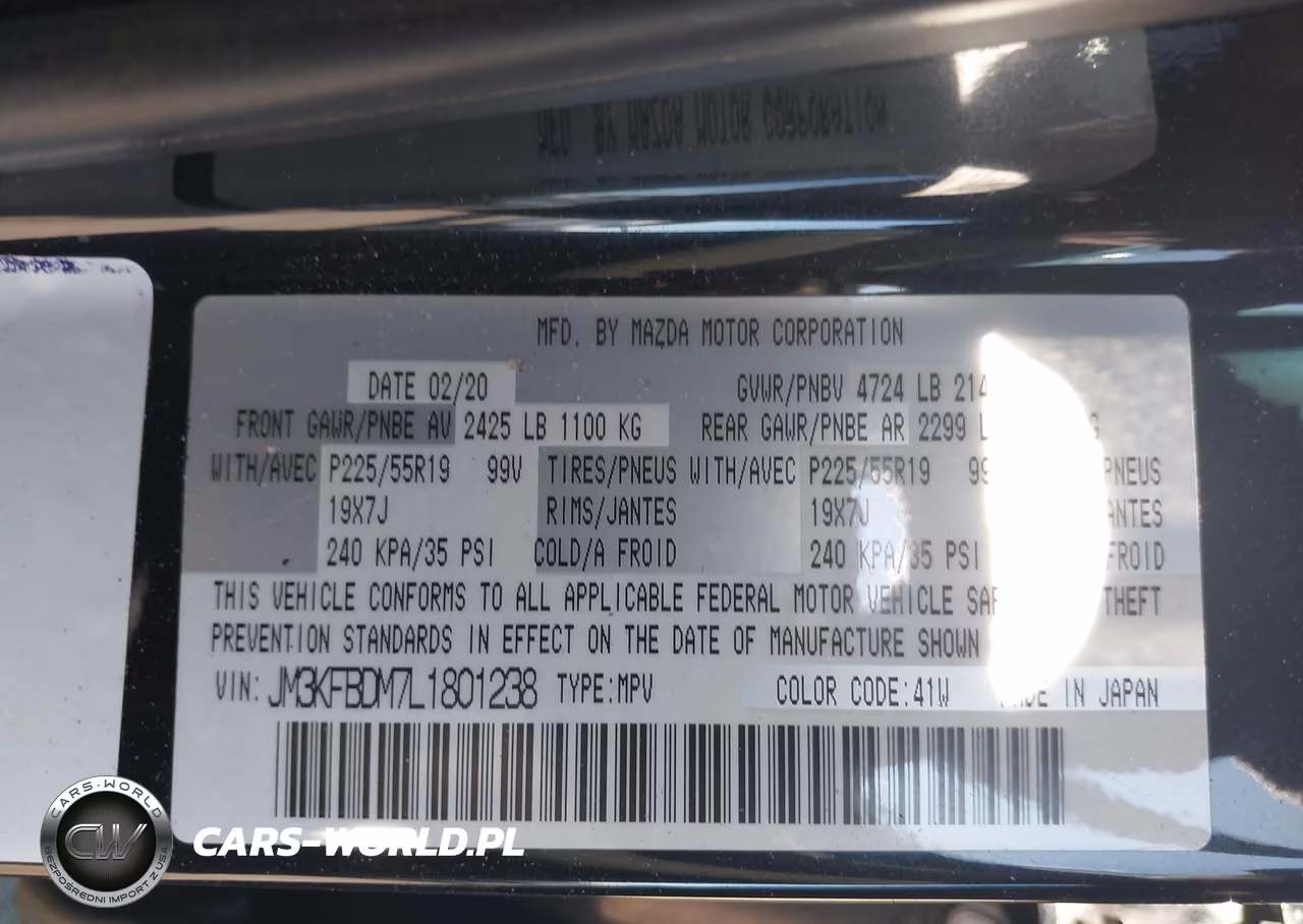 2020 Mazda Cx-5 Grand Touring VIN:JM3KFBDM7L1801238 - 9