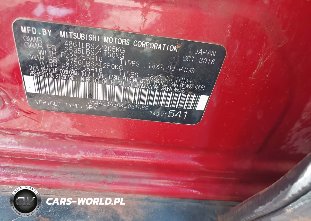 2019 Mitsubishi Outlander Sel VIN:JA4AZ3A30KZ021069 - 9