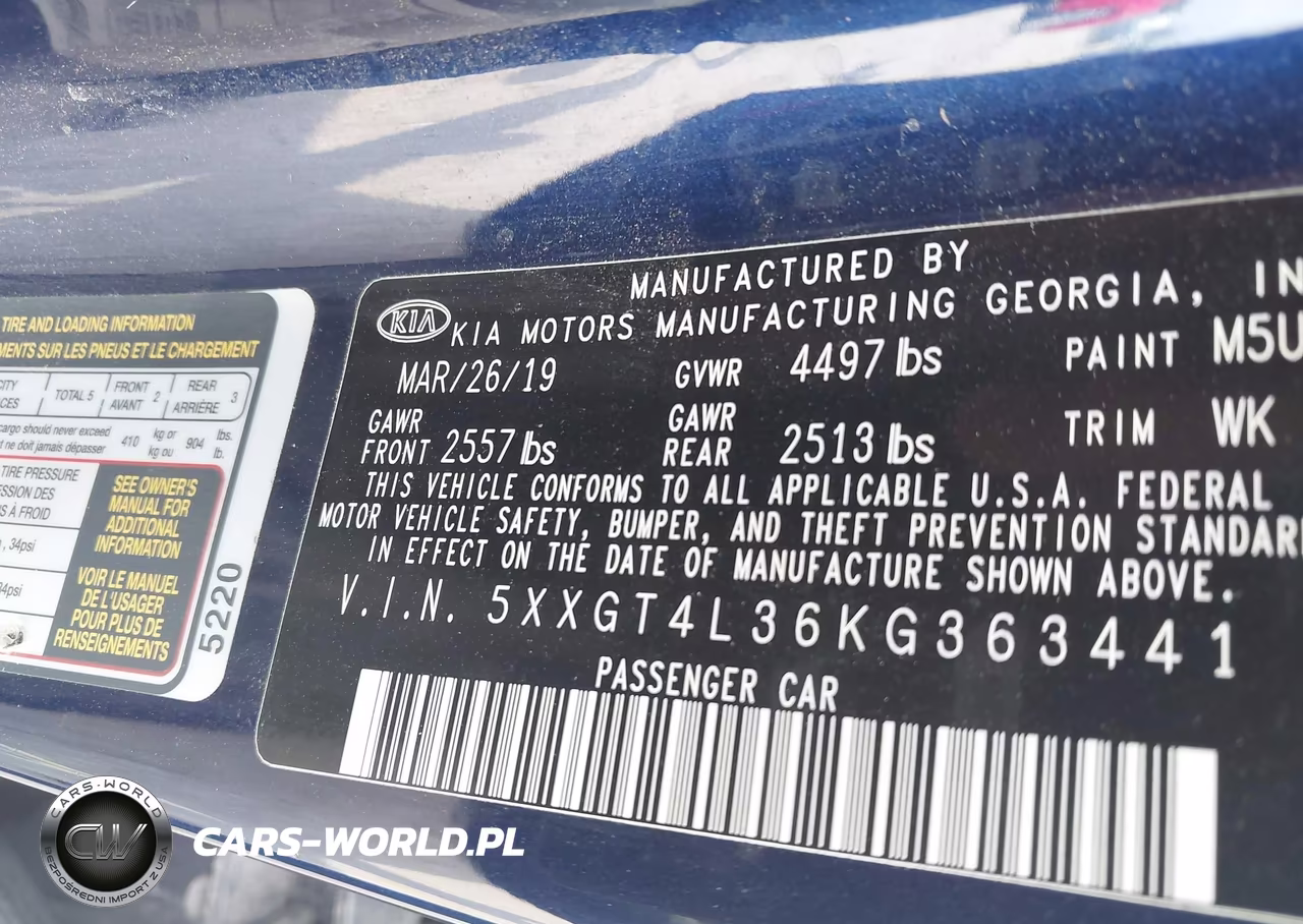 2019 Kia Optima Lx VIN:5XXGT4L36KG363441 - 9