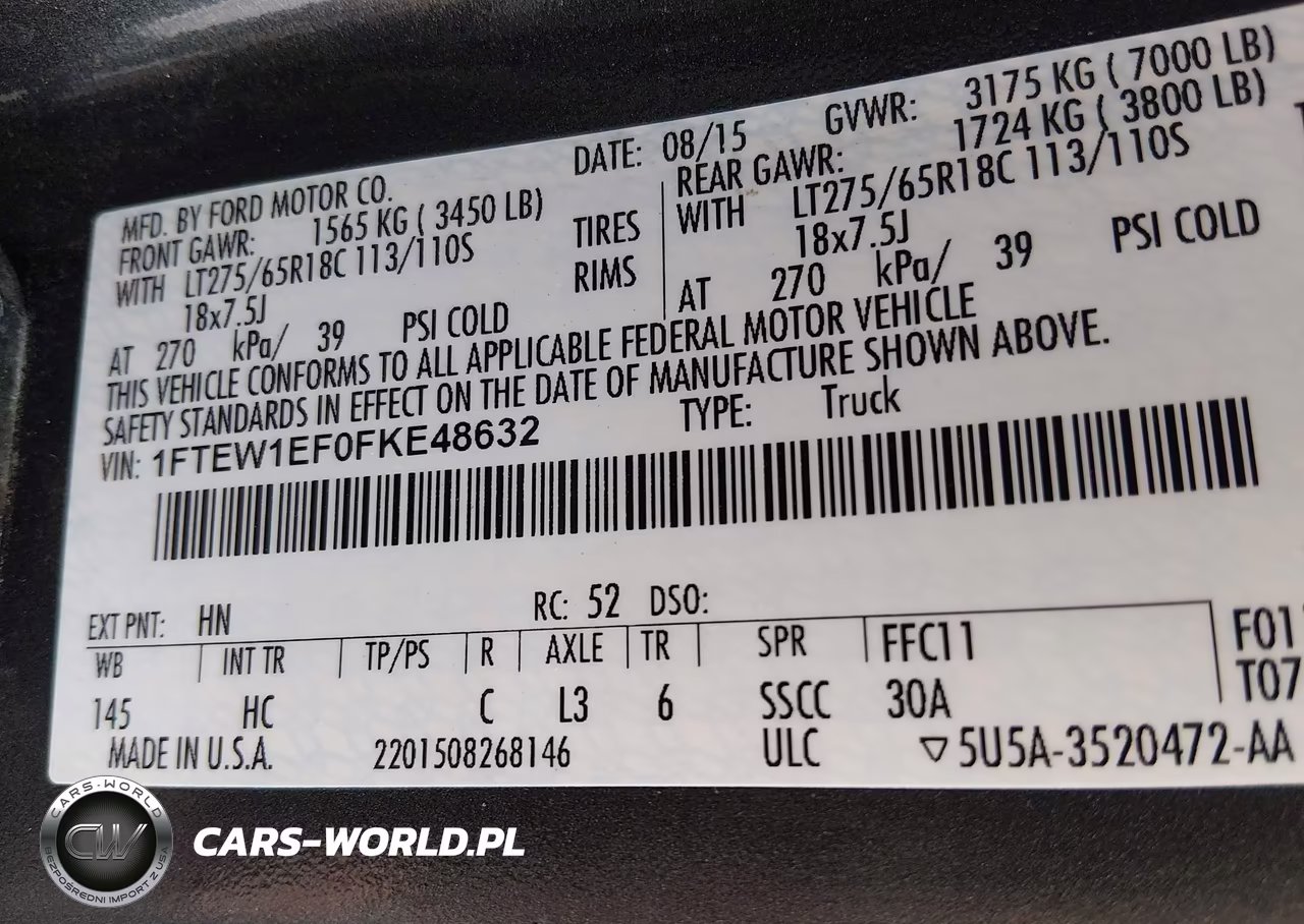 2015 Ford F-150 Lariat VIN:1FTEW1EF0FKE48632 - 9