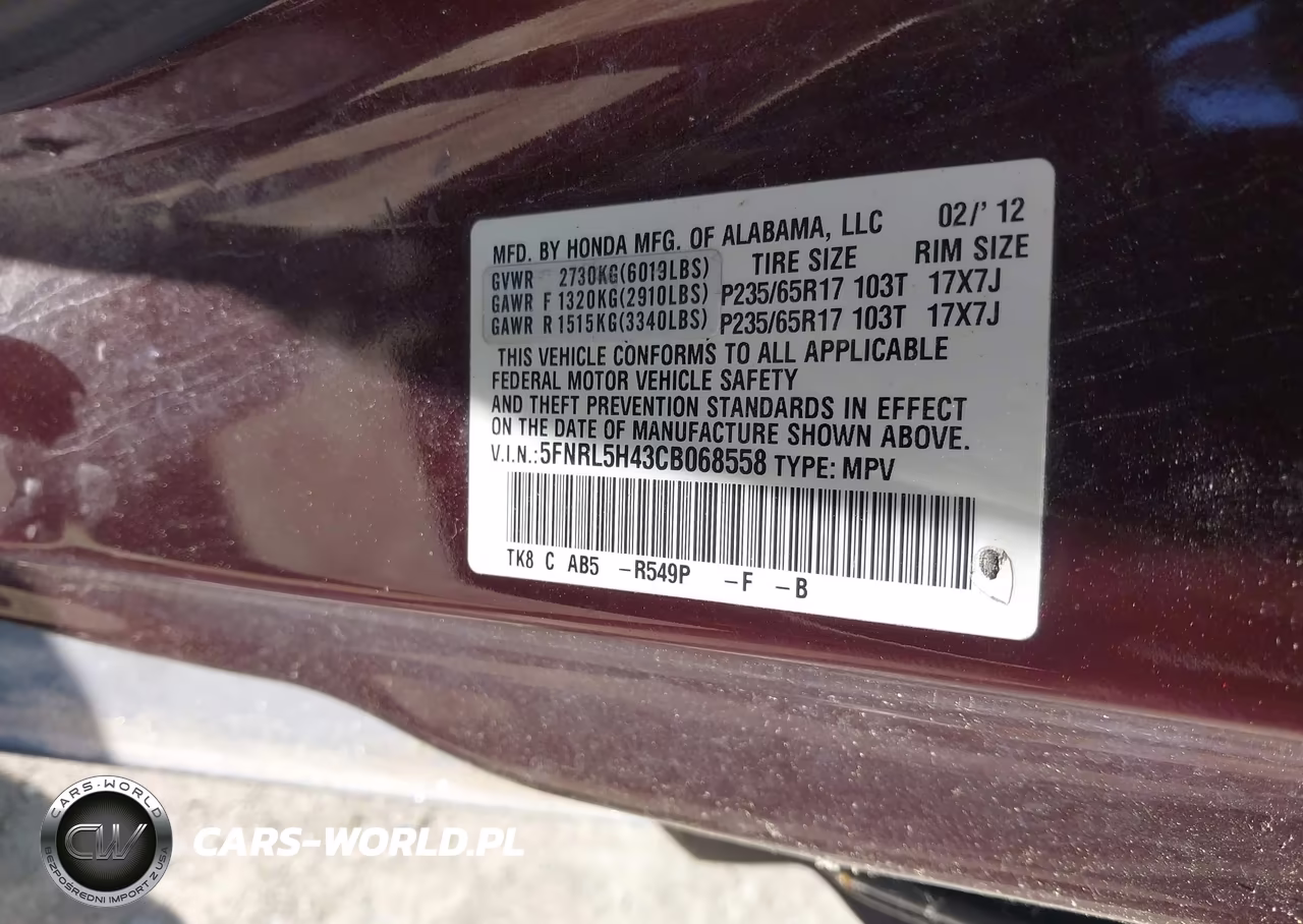 2012 Honda Odyssey Ex VIN:5FNRL5H43CB068558 - 9