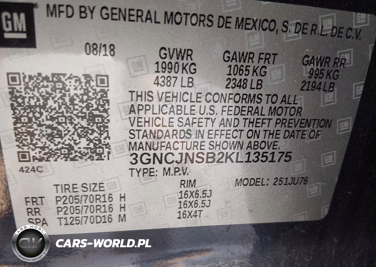 2019 Chevrolet Trax Ls VIN:3GNCJNSB2KL135175 - 9