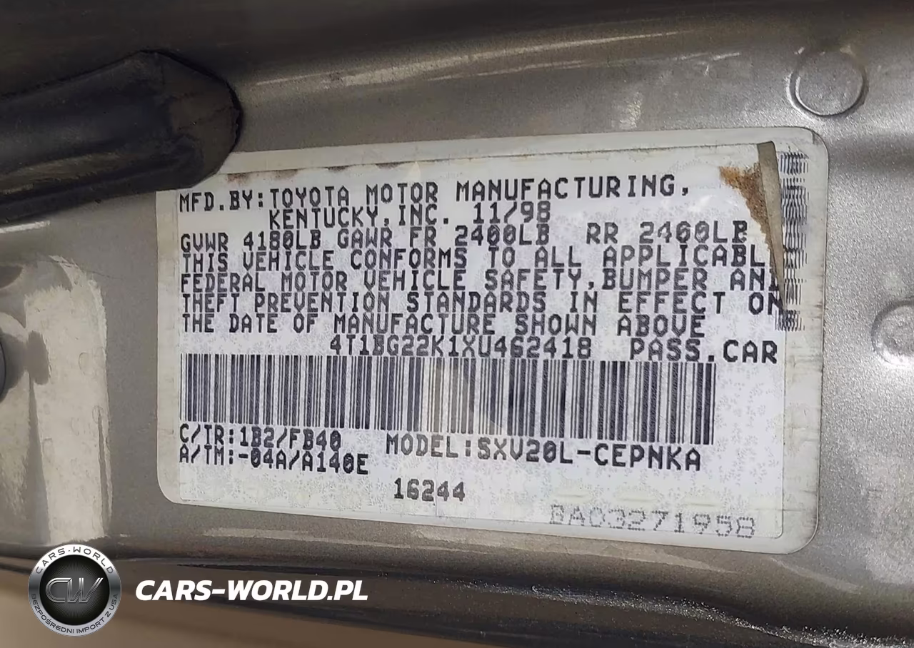 1999 Toyota Camry Le VIN:4T1BG22K1XU462418 - 9