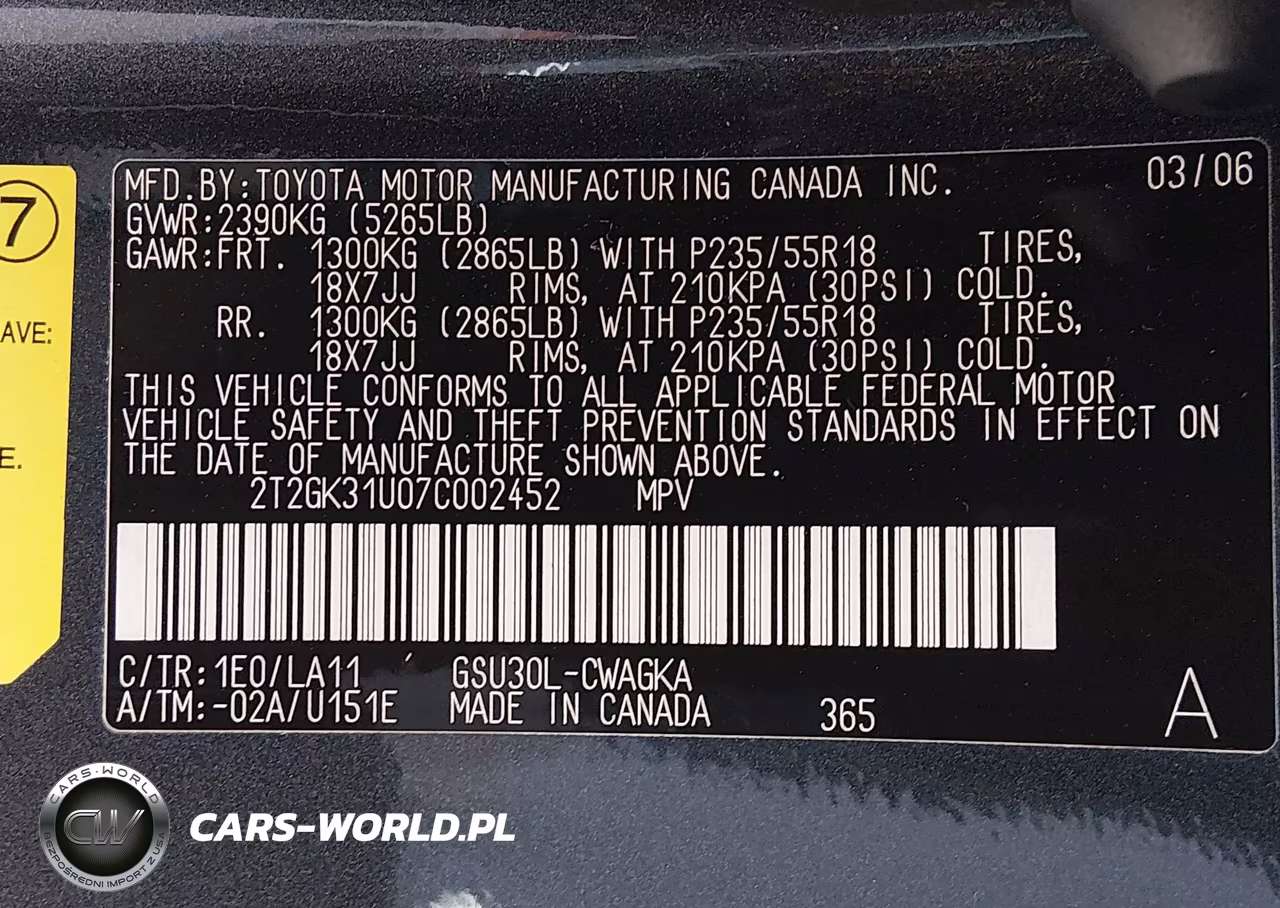 2007 Lexus Rx 350 VIN:2T2GK31U07C002452 - 9