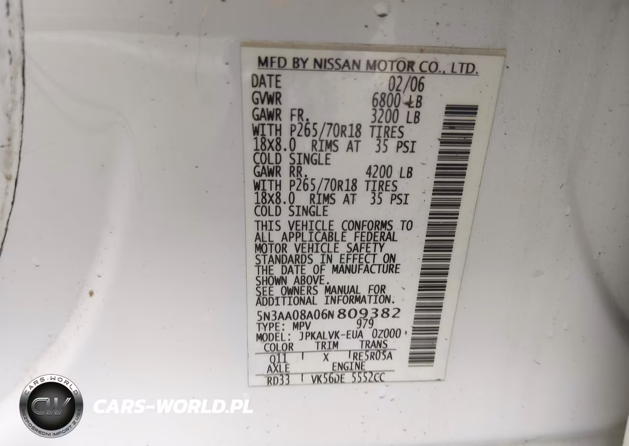 2006 Infiniti Qx56 VIN:5N3AA08A06N809382 - 9