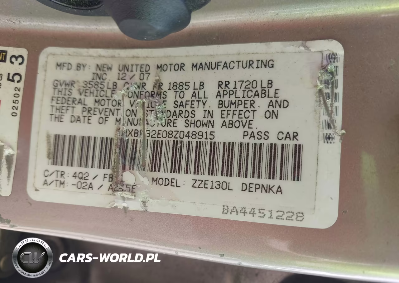2008 Toyota Corolla Le VIN:1NXBR32E08Z048915 - 9