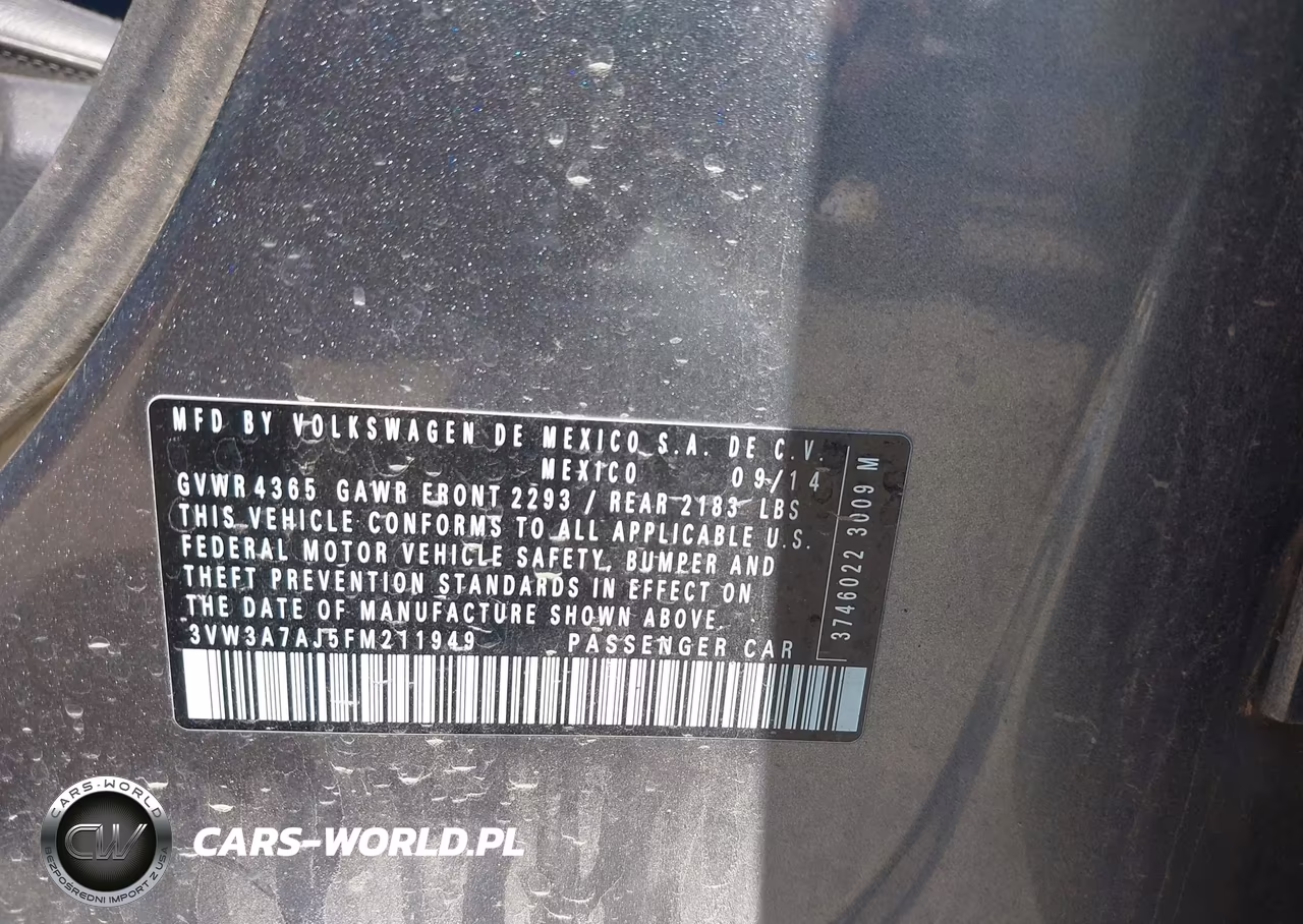 2015 Volkswagen Jetta 2.0L Tdi Se VIN:3VW3A7AJ5FM211949 - 9