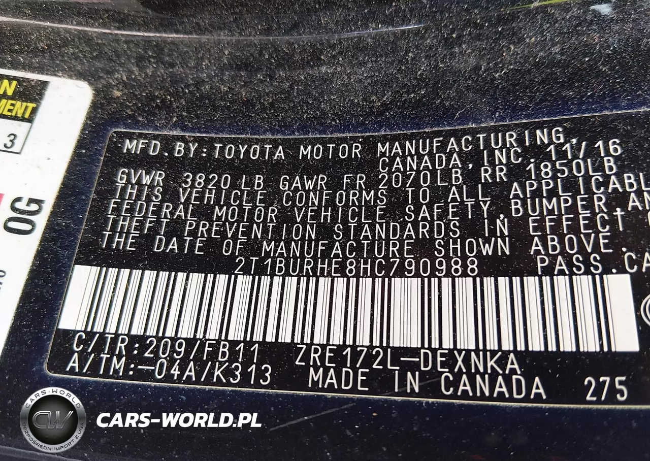 2017 Toyota Corolla Le VIN:2T1BURHE8HC790988 - 9