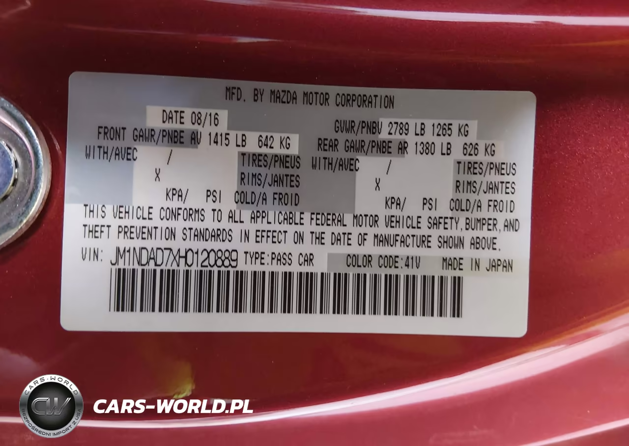 2017 Mazda Mx-5 Miata Grand Touring VIN:JM1NDAD7XH0120889 - 9