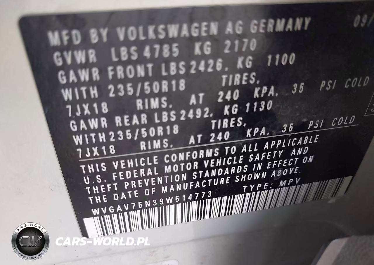 2009 Volkswagen Tiguan S-Se-Sel VIN:WVGAV75N39W514773 - 9
