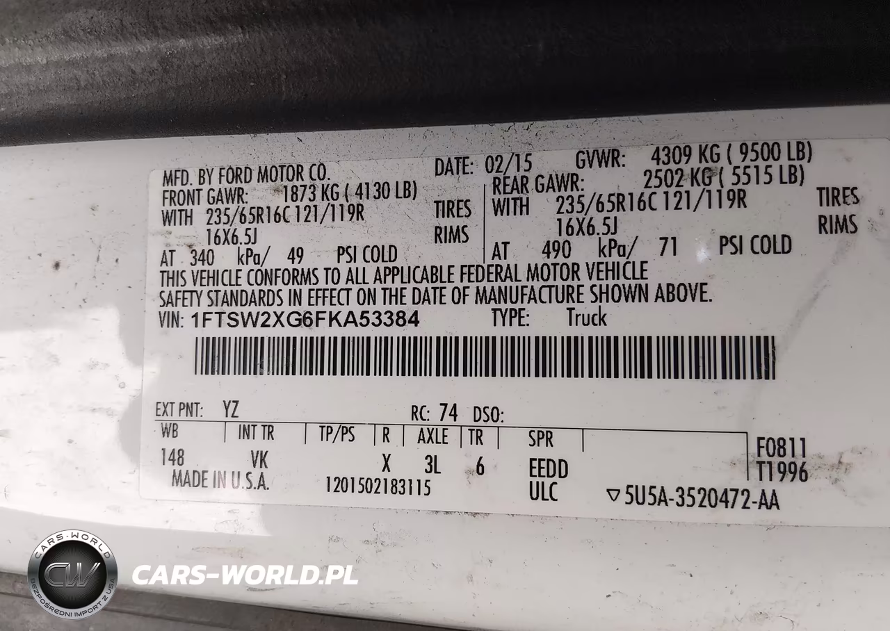 2015 Ford Transit-350 VIN:1FTSW2XG6FKA53384 - 9