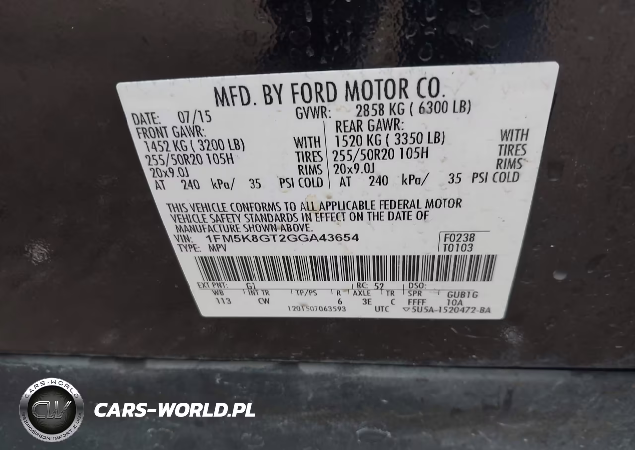 2016 Ford Explorer Sport VIN:1FM5K8GT2GGA43654 - 9