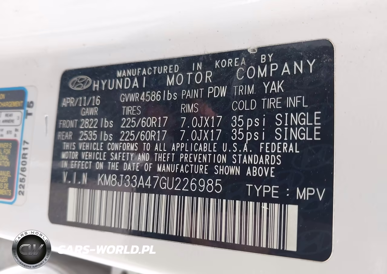 2016 Hyundai Tucson Se VIN:KM8J33A47GU226985 - 9