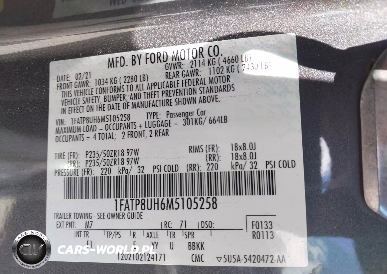 2021 Ford Mustang Ecoboost -Ecoboost Premium VIN:1FATP8UH6M5105258 - 9
