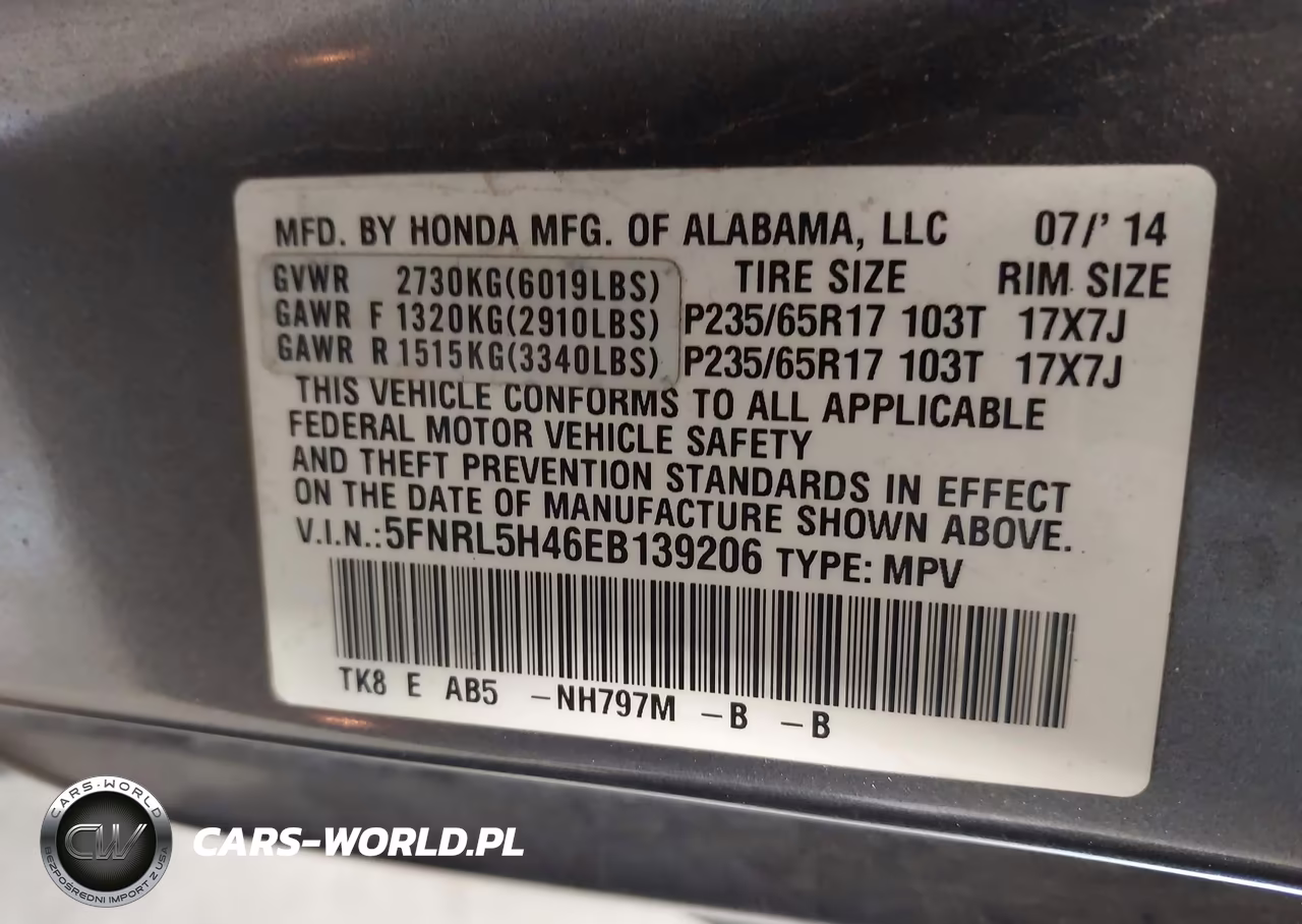 2014 Honda Odyssey Ex VIN:5FNRL5H46EB139206 - 9