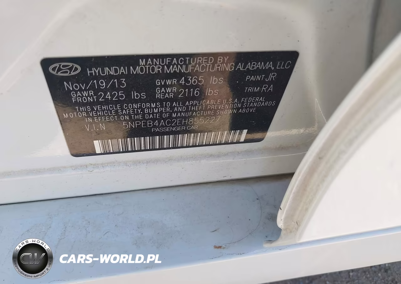 2014 Hyundai Sonata Gls VIN:5NPEB4AC2EH855227 - 9