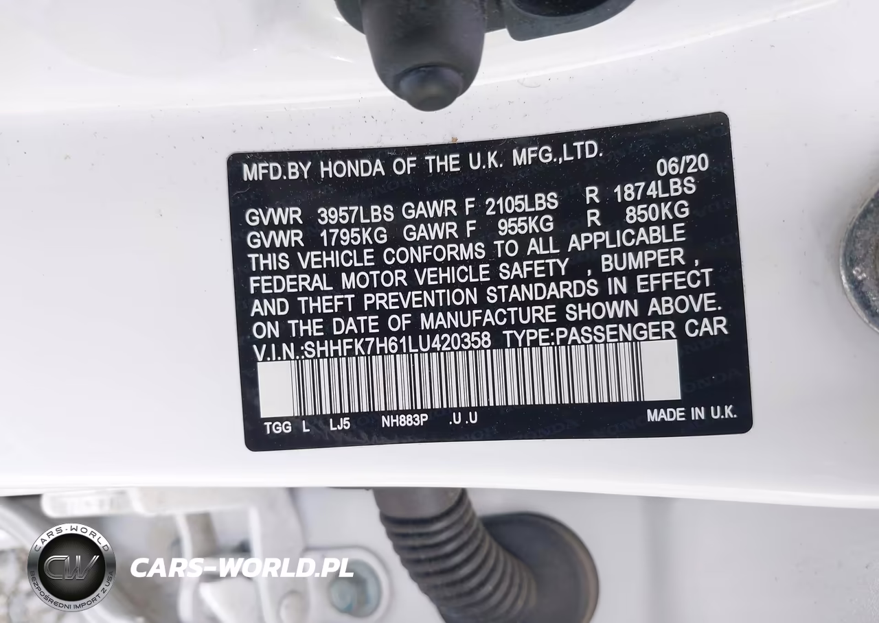 2020 Honda Civic Ex VIN:SHHFK7H61LU420358 - 9