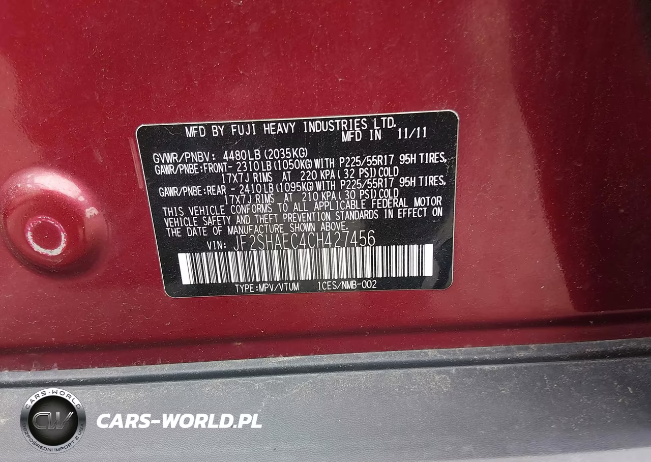 2012 Subaru Forester 2.5X Limited VIN:JF2SHAEC4CH427456 - 9