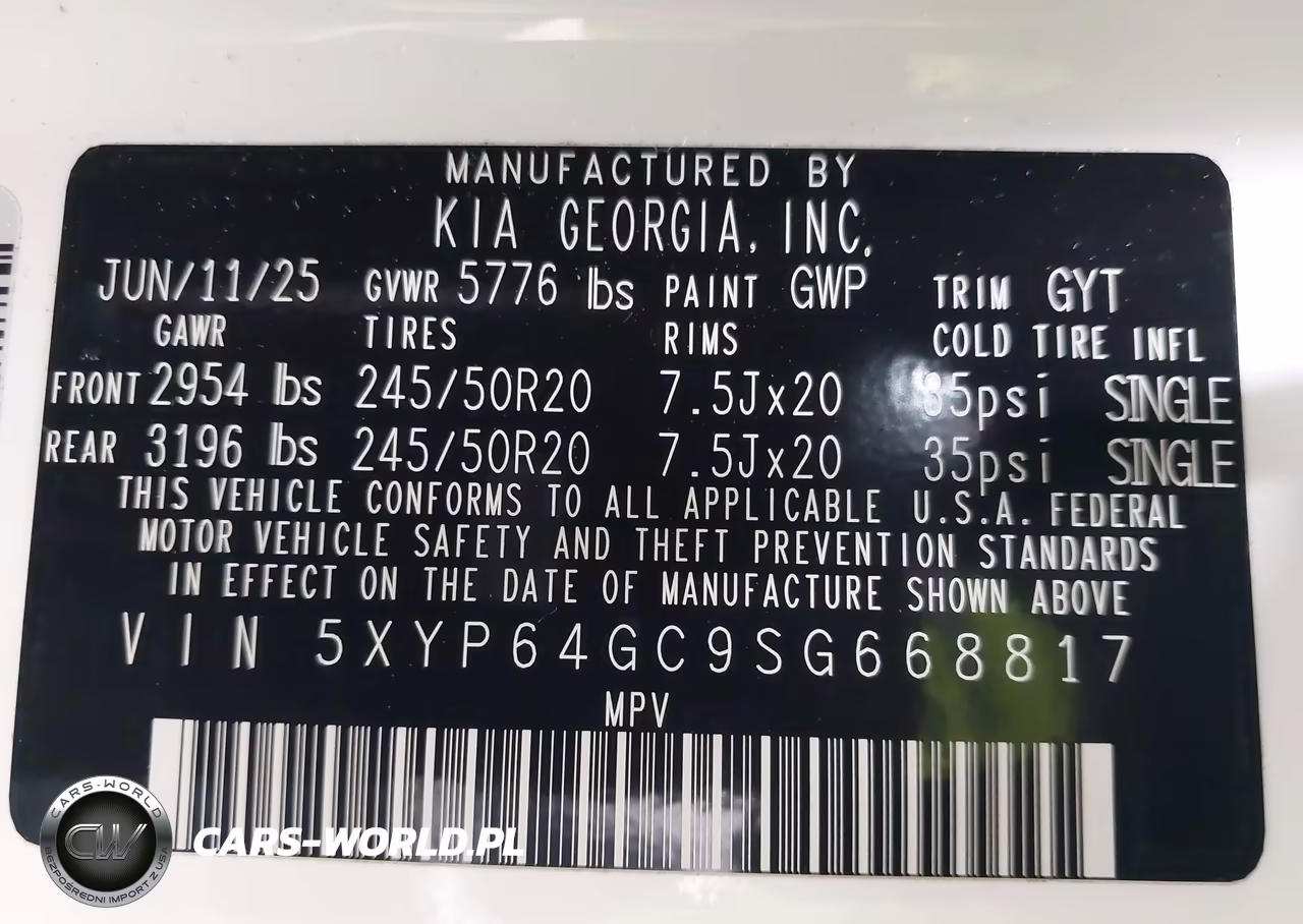 2025 Kia Telluride S VIN:5XYP64GC9SG668817 - 9