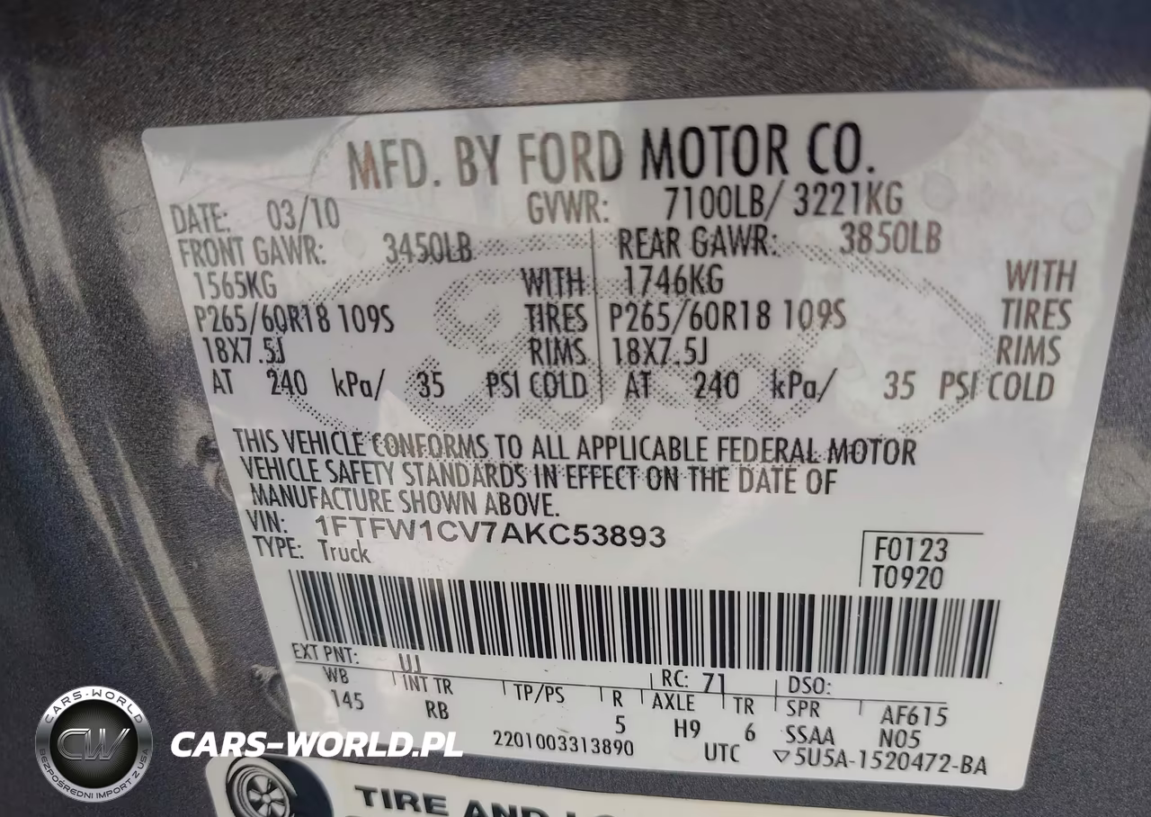 2010 Ford F-150 Fx2 Sport-Harley-Davidson-King Ranch-Lariat-Platinum-Xl-Xlt VIN:1FTFW1CV7AKC53893 - 9