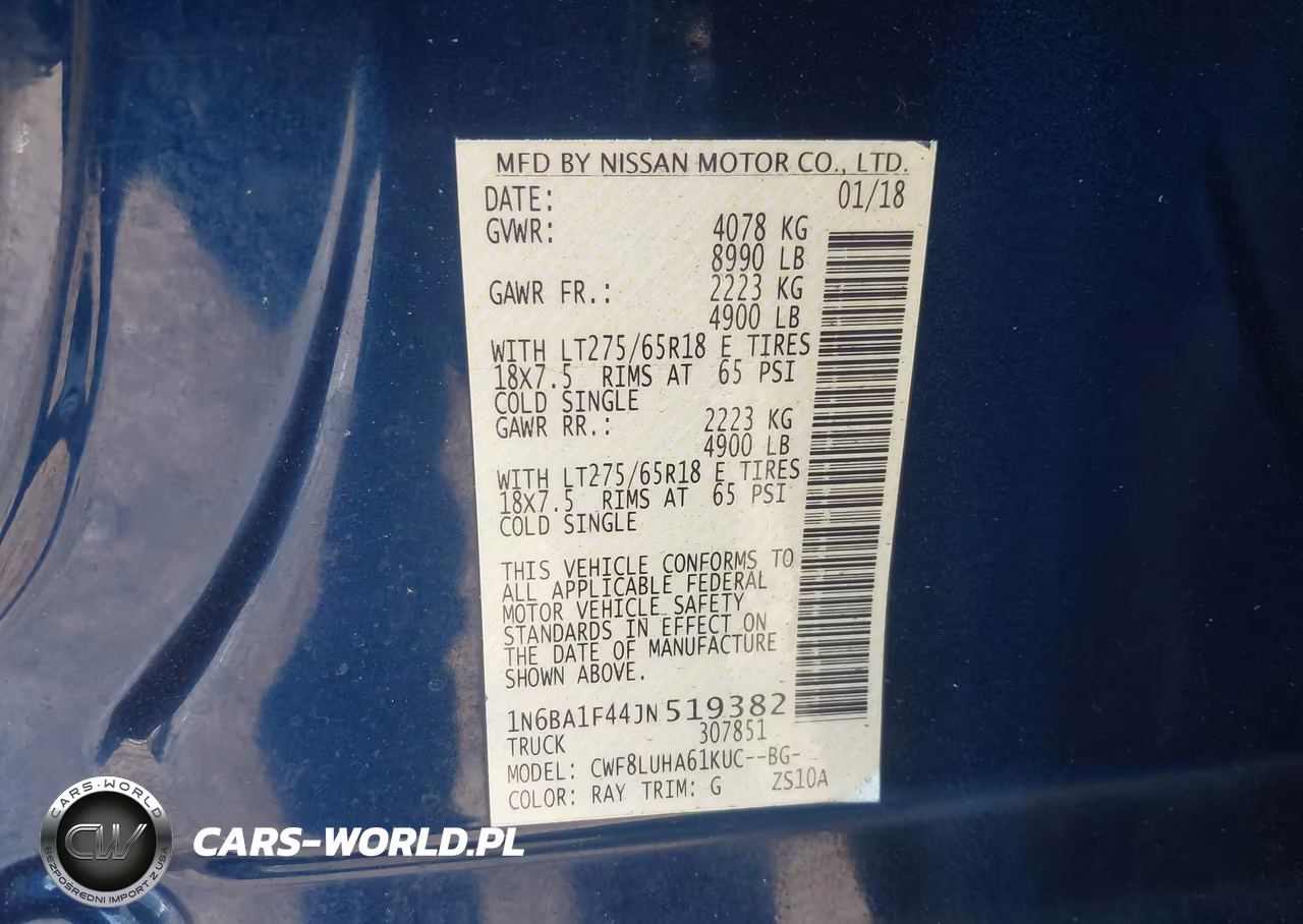 2018 Nissan Titan Xd Pro-4X Diesel VIN:1N6BA1F44JN519382 - 9