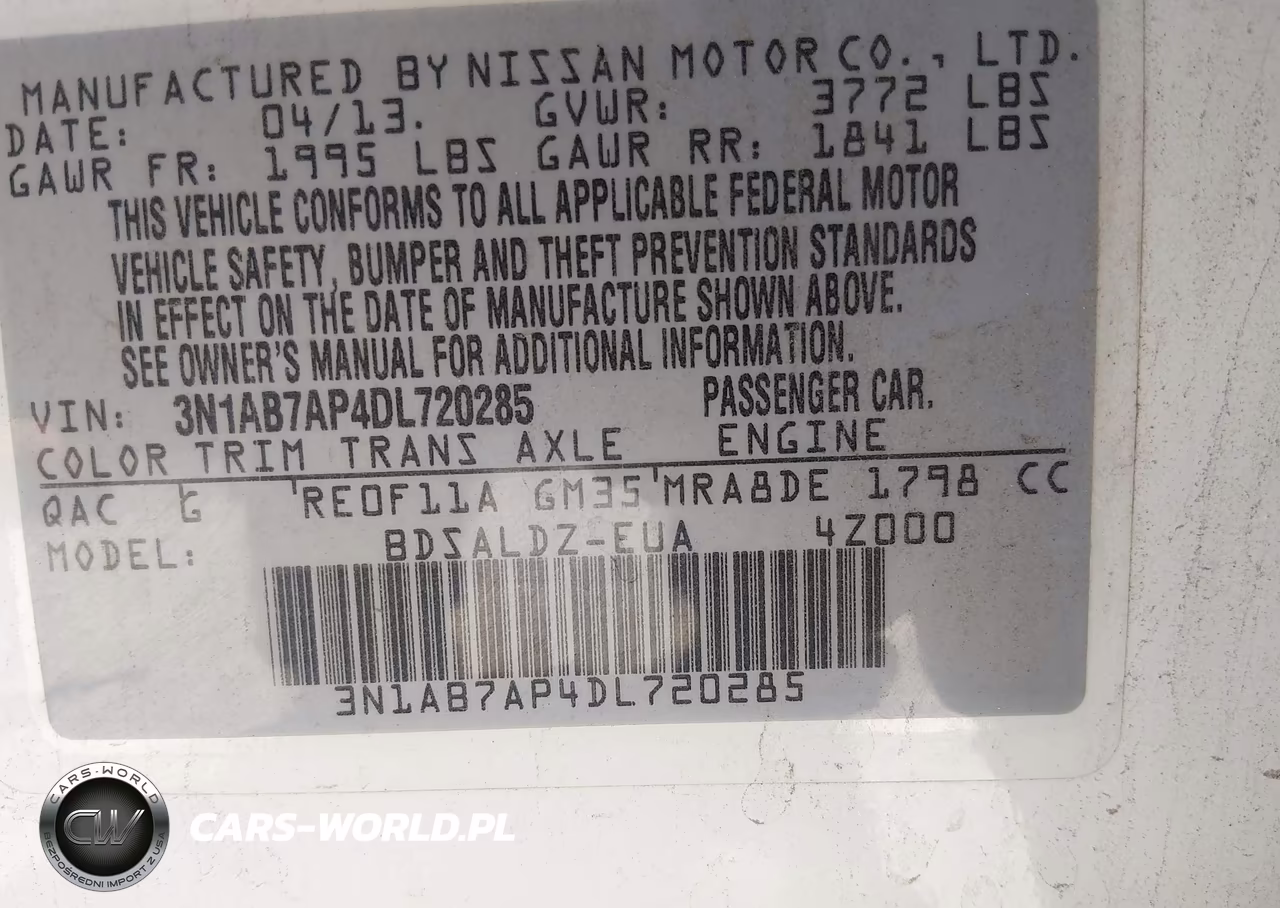 2013 Nissan Sentra Sv VIN:3N1AB7AP4DL720285 - 9