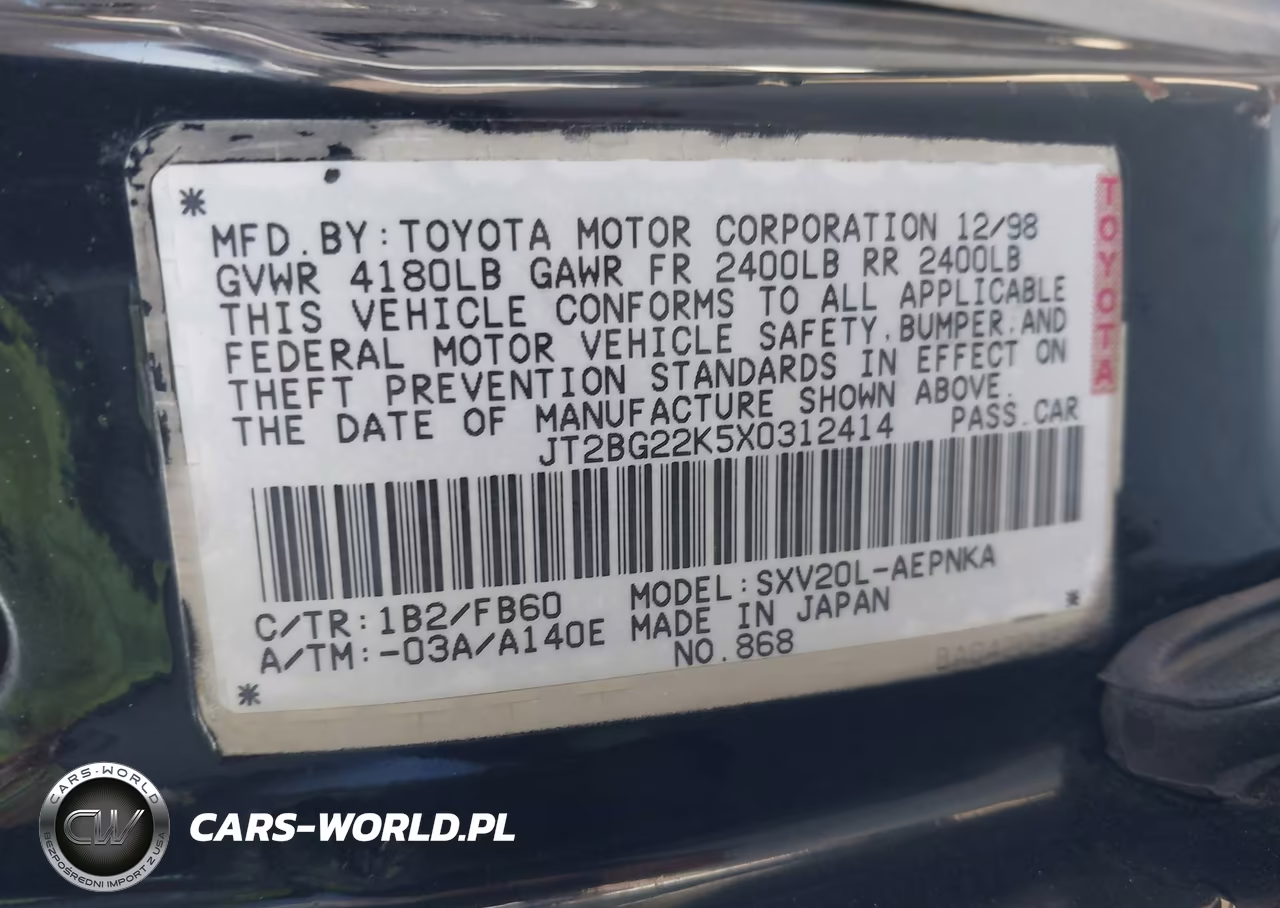 1999 Toyota Camry Le VIN:JT2BG22K5X0312414 - 9