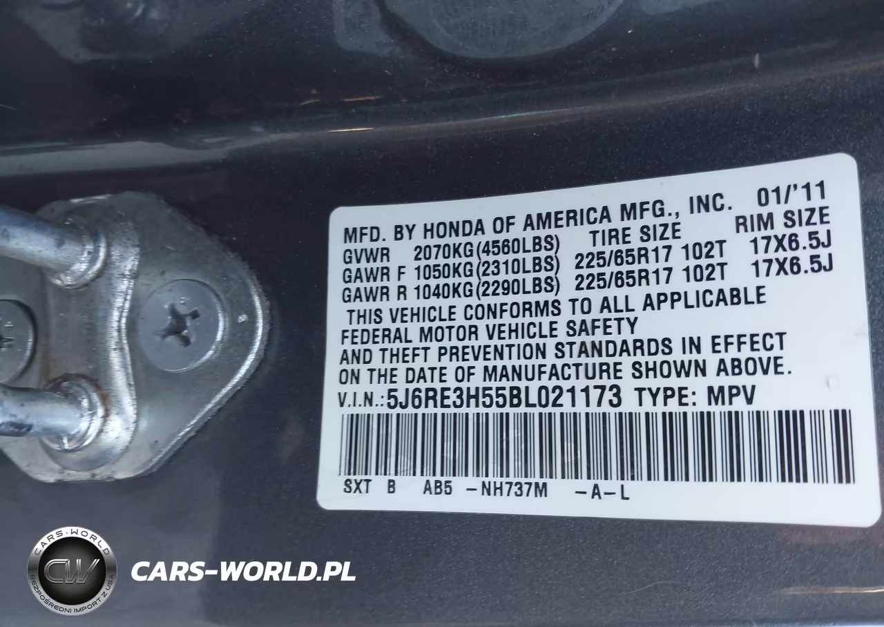 2011 Honda Cr-V Ex VIN:5J6RE3H55BL021173 - 9