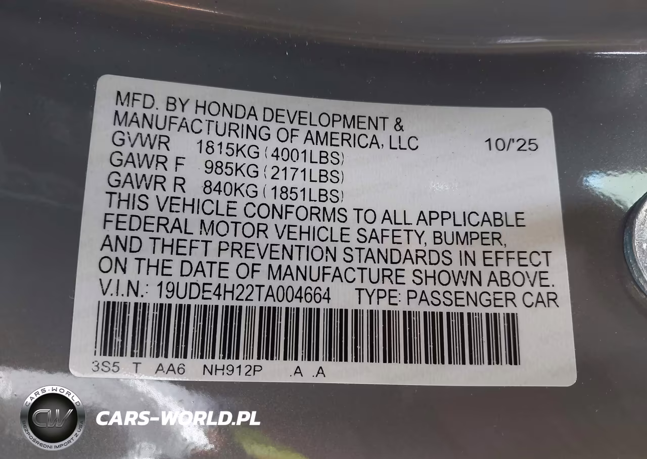 2026 Acura Integra Fwd VIN:19UDE4H22TA004664 - 9