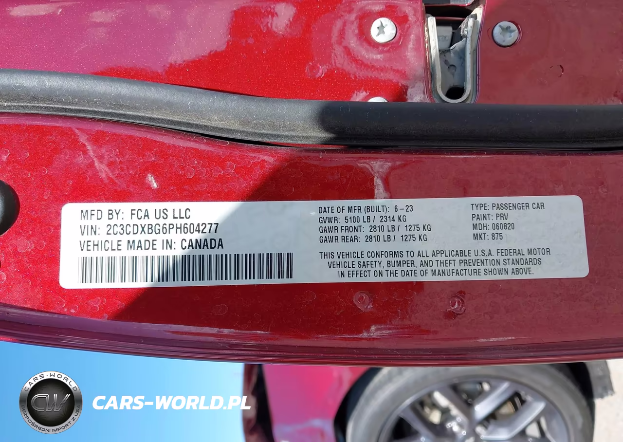 2023 Dodge Charger Sxt VIN:2C3CDXBG6PH604277 - 9