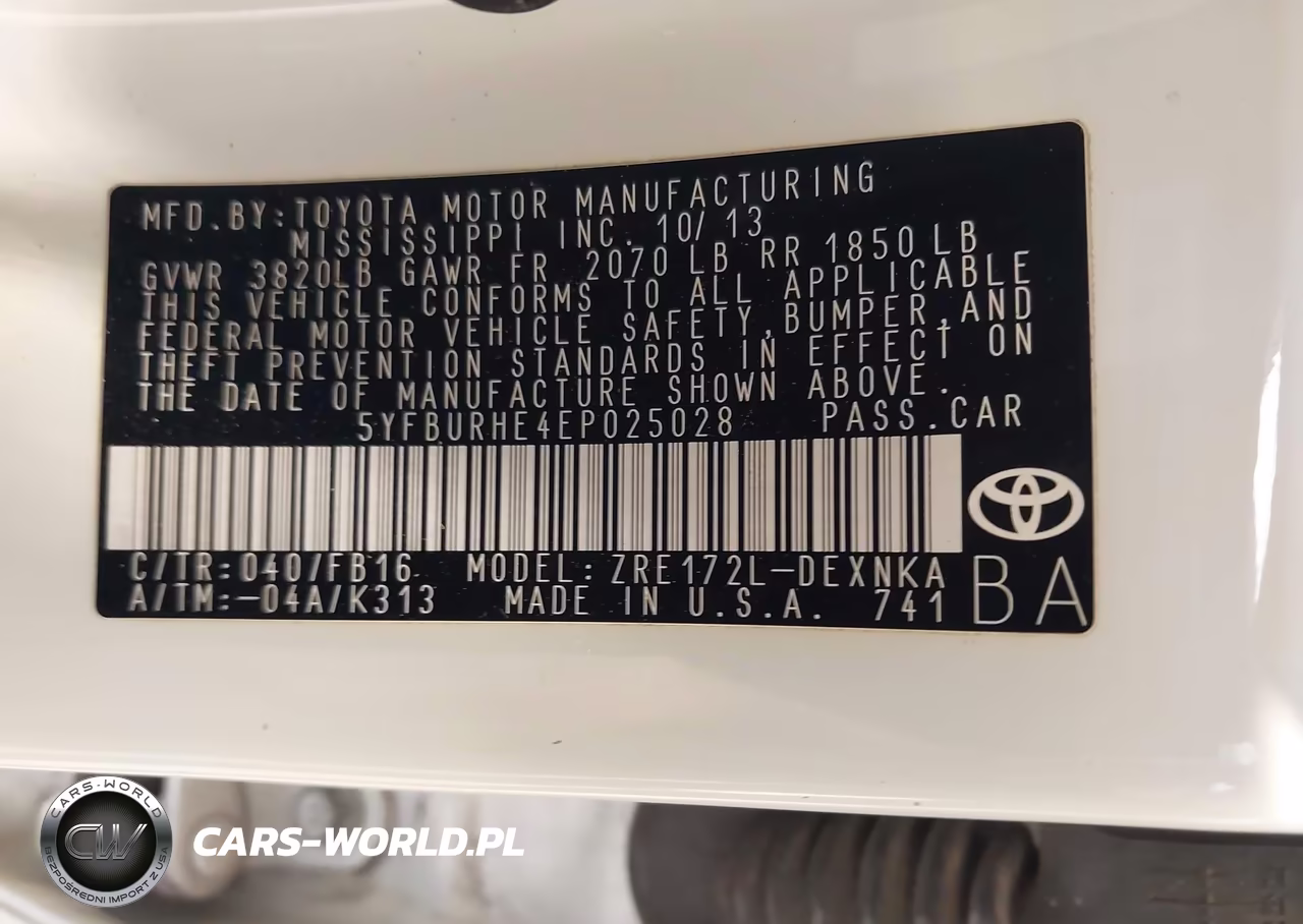 2014 Toyota Corolla L VIN:5YFBURHE4EP025028 - 9