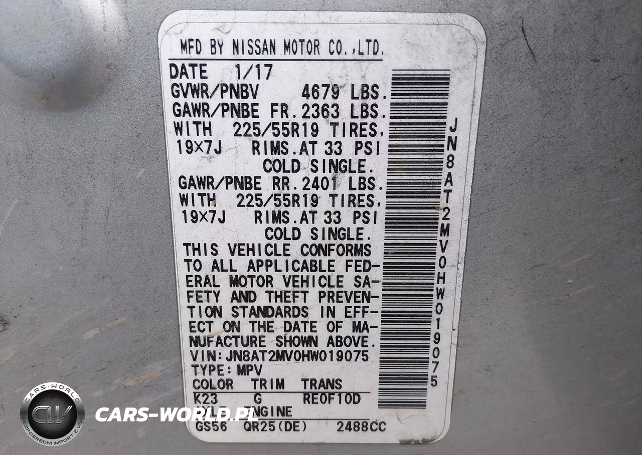2017 Nissan Rogue Sl VIN:JN8AT2MV0HW019075 - 9