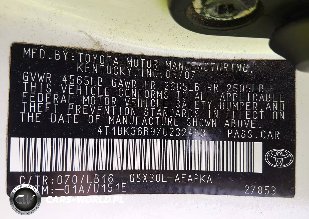 2007 Toyota Avalon Limited VIN:4T1BK36B97U232463 - 9