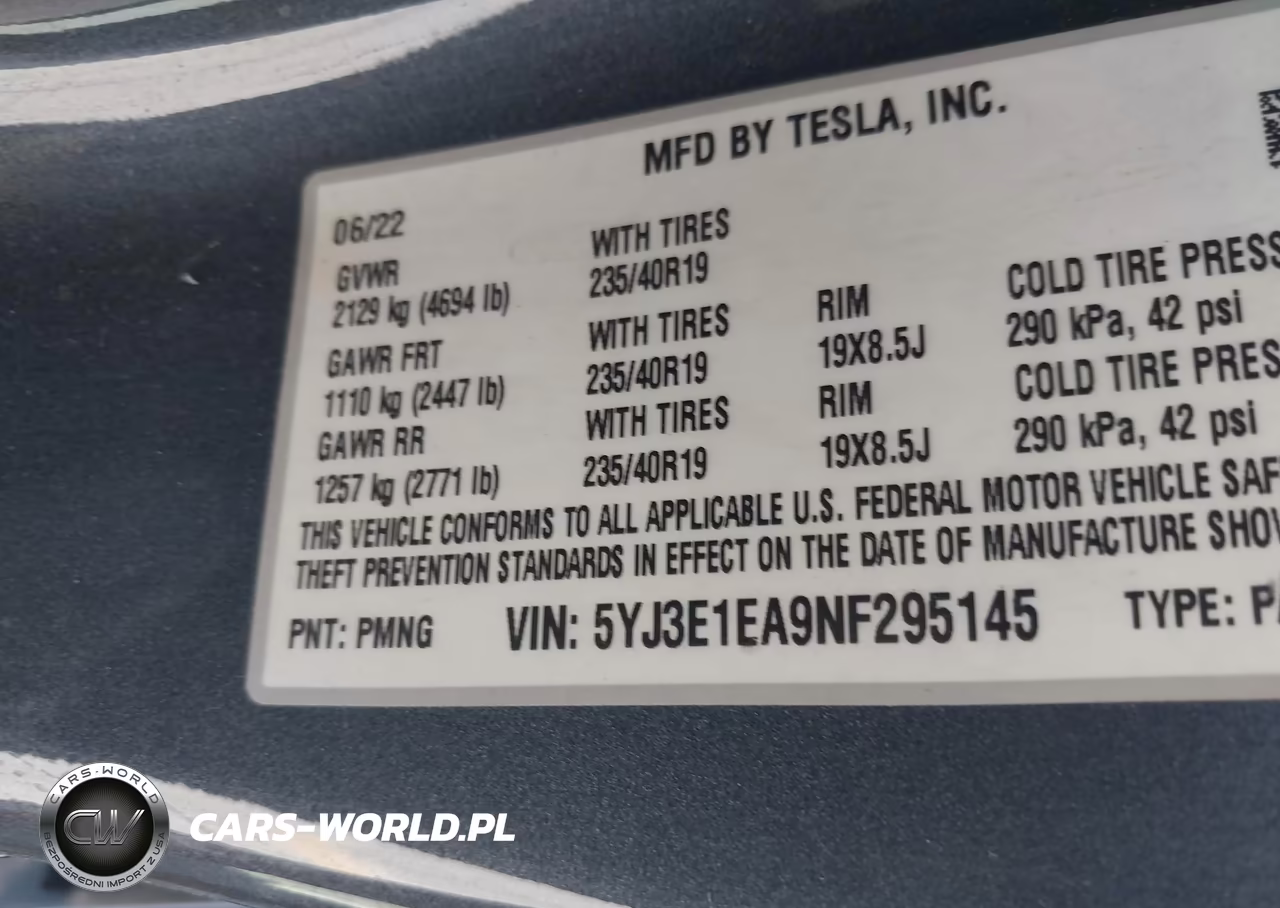 2022 Tesla Model 3 Rear-Wheel Drive VIN:5YJ3E1EA9NF295145 - 9