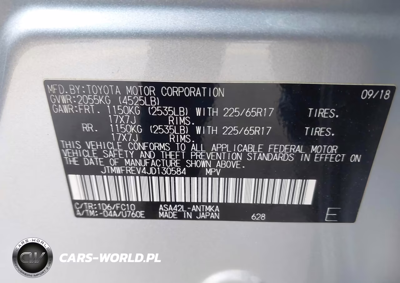 2018 Toyota Rav4 Xle VIN:JTMWFREV4JD130584 - 9