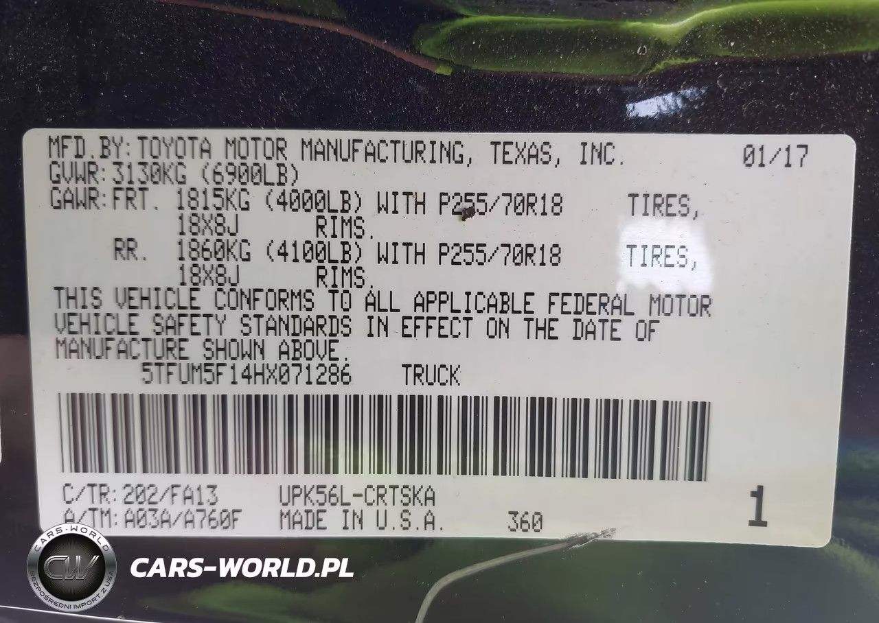 2017 Toyota Tundra Sr 4.6L V8 VIN:5TFUM5F14HX071286 - 9