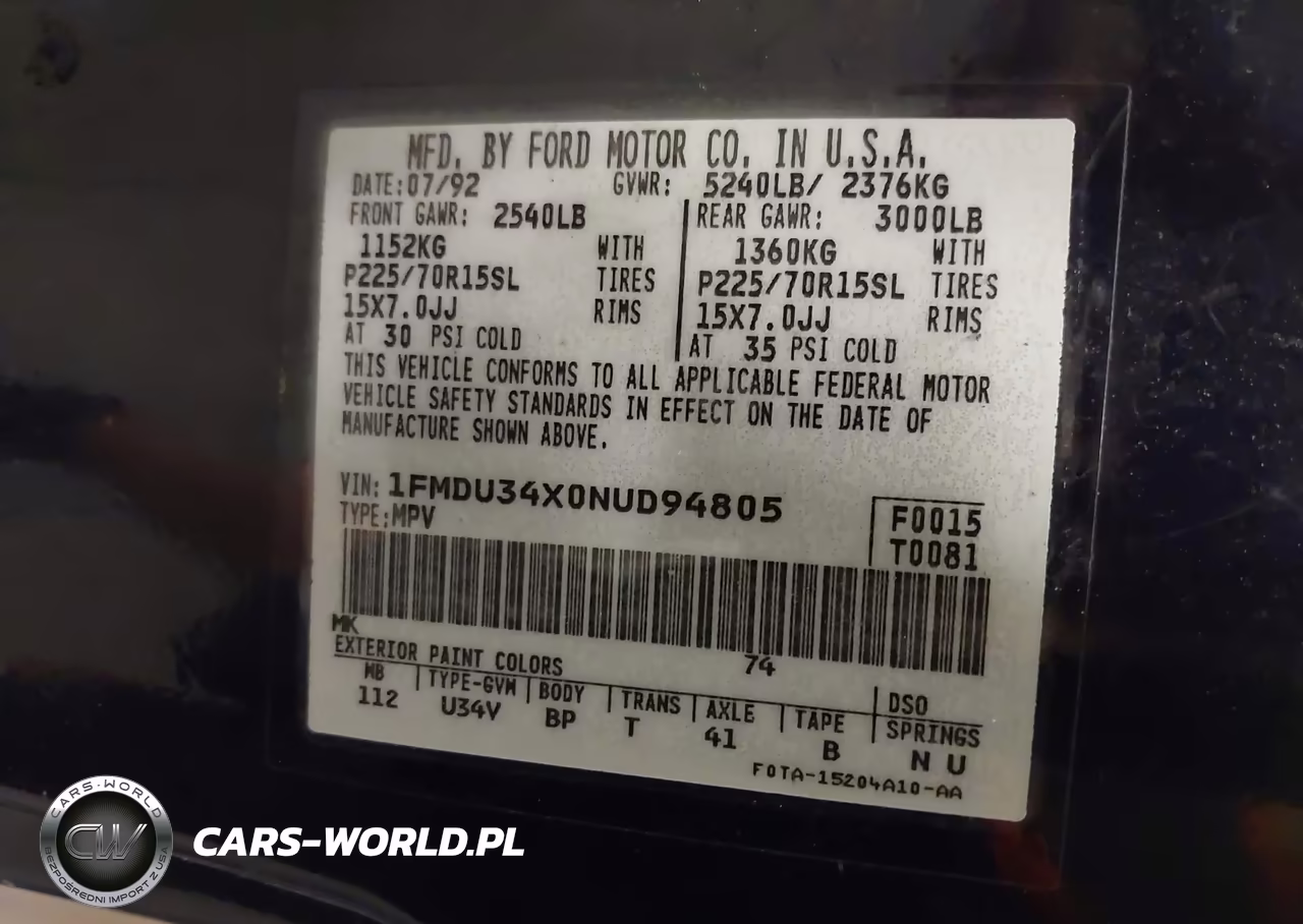 1992 Ford Explorer VIN:1FMDU34X0NUD94805 - 9